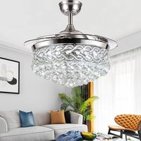 Plafonnier LED en fer forgé Linkway, design moderne, pour chambre à coucher, avec télécommande, moteur DC, 4 pales, 6000K, idéal pour salle à manger