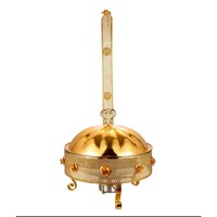 Réchaud à alcool de luxe en acier inoxydable doré pour restaurants et hôtels, capacité 8L, modèle transfrontalier pour buffet