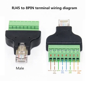 Adaptador de tornillo <span class=keywords><strong>RJ45</strong></span> a 8PIN Terminal verde sin soldadura Conector de red <span class=keywords><strong>RJ45</strong></span> Extensión de cabeza de cristal - Product Image 6