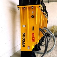 Marteau brise-roche hydraulique SB140 pour excavatrices de 34-42 tonnes, diamètre de la pointe de 155 mm, couleur jaune, garantie 1 an, usage minier