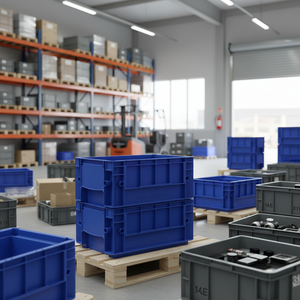 Etap R-KLT 3215 VDA Series Industrial Stackable Plastic <b>Crate</b> Solid Box Style for Logistic <b>Storage</b> Turkey - Product Image 3