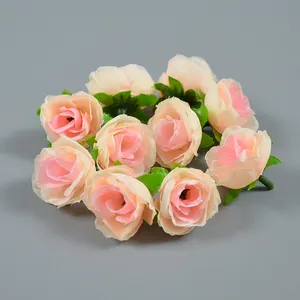 Artificial Flower Mini Rose Flower Head 1.18 Inches Silk Rose For Wedding Flower Wall Decoration Garland