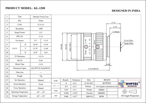Objectif de vision industrielle 25 mm avec 5 mégapixels et format d'objectif 2/3 pouces - Product Image 6