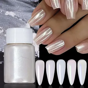1 Boîte de Poudre à Ongles Effet Chrome Rose Cerise Nacré, Paillettes Dégradées Effet Miroir, Poussière à Frotter Effet Aurore pour Décoration d'Ongles - Product Image 4