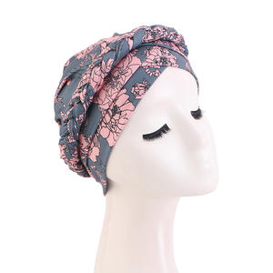 Gorro de verano elástico con estampado trenzado doble cruzado, estilo bohemio a rayas, gorro pequeño transfronterizo. - Product Image 3
