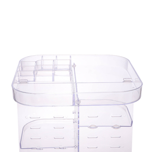 Moda Simple fábrica al por mayor personalizado transparente <span class=keywords><strong>360</strong></span> giratorio cuadrado desmontable caja de almacenamiento de cuidado - Product Image 4