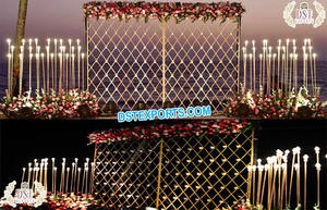 การออกแบบใหม่เทียนผนังฉากหลังแผงสไตล์งานแต่งงานและเหตุการณ์เทียนฉากหลังที่ดีที่สุดฉากหลังแต่งงานเชิงเทียนแผง - Product Image 5