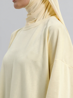 Robe Abaya en coton pour femme, collection automne-hiver, coupe élégante, col rond, manches longues, robe modeste