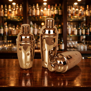 Mayur Exports Modèle 7020, ensemble de shaker à cocktails moderne en acier inoxydable écologique, 3 pièces, capacité de 500 ml, best-seller - Product Image 3