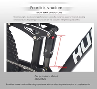 VTT tout suspendu 27,5/29 pouces 10 vitesses en aluminium avec axe traversant, freins à disque hydrauliques, amortisseur arrière, cadre softtail – Vente en gros