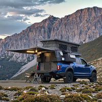 Remorque de camping-car de luxe 4x4 en aluminium léger, style moderne, avec lits superposés, pour pick-up, personnalisée en usine