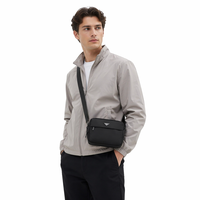 Tas Selempang Pria Urban Premium Nylon Hitam Tahan Aus Kapasitas Besar Langsung dari Pabrik MOQ Rendah