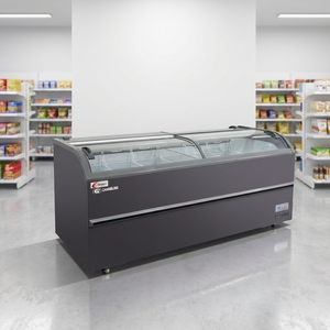 Congelador tipo <span class=keywords><strong>isla</strong></span> comercial con puerta de cristal para exhibición de productos congelados, venta al por mayor - Product Image 4