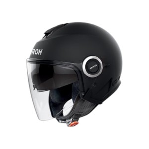 Casco Jet Airoh Helyos Nero Taglia S in Termoplastica con Visiera Solare Integrata - Product Image 1