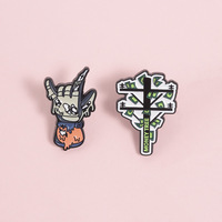 En gros, badges et épingles de revers en émail souple, style hip-hop, motifs main de squelette cool et arbre à argent