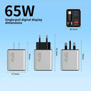 Chargeur de nitrure de gallium à affichage numérique ligne extensible 65W adapté aux adaptateurs de charge rapide <span class=keywords><strong>Apple</strong></span> et Huawei Type <span class=keywords><strong>C</strong></span> - Product Image 6