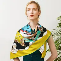 Bufanda de satén de seda para mujer, pañuelos de diseño personalizados, de lujo, nueva moda, venta al por mayor, 100%