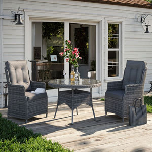 Conjunto de Jardim Moderno com Sofá Reclinável Mini de Dois Lugares em Rattan Largo com Almofada à Prova de Fogo para Uso Externo em Hotéis e Parques - Product Image 2