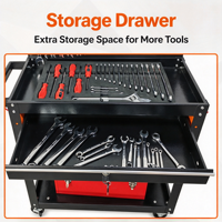 Chariot à outils robuste avec coffre de rangement épaissi pour garage, verrouillable