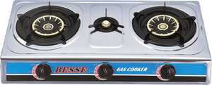 Cuisinière à gaz portable double en acier inoxydable, économique, avec commande manuelle par bouton et protection anti-extinction de flamme - Product Image 3