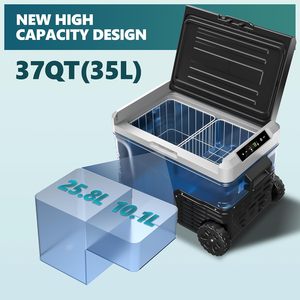 EUHOMY 37Qt Electric Cooler <b>Portable</b> Fridge 12V 24V DC 100-240V <b>AC</b> With Wheels Multifunction Black Gray - Product Image 3