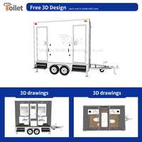 Remorque de toilettes portables avec douche, remorque de toilettes mobiles pour chantier et événements en plein air