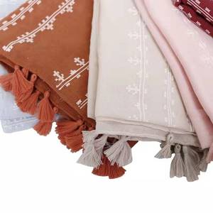 Hiyab musulmán <span class=keywords><strong>de</strong></span> algodón con borlas, <span class=keywords><strong>pañuelo</strong></span> para la cabeza, moda <span class=keywords><strong>de</strong></span> <span class=keywords><strong>mujer</strong></span>, árabe, Malasia - Product Image 5