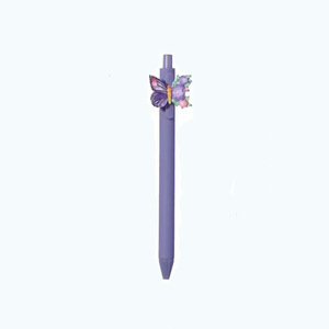 Penna a Sfera con Farfalle Colorate in Stile Cartone Animato Coreano e Giapponese, Penna Personalizzata con Fiori e Farfalle Sognanti, Penna Rosa, Viola e Verde - Product Image 5