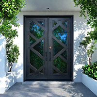 Porte d'entrée en fer forgé antique pour maison
