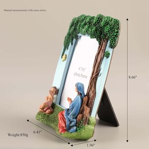 Statue religieuse catholique <span class=keywords><strong>de</strong></span> Noël en résine artistique peinte à la main, nouveau cadeau <span class=keywords><strong>de</strong></span> rêve, 22 cm <span class=keywords><strong>de</strong></span> haut, Madone et Enfant dans cadre, chrétienne - Product Image 6