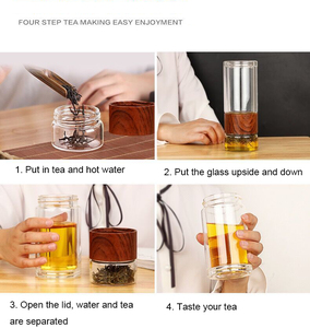 Carafe isotherme en verre réutilisable et écologique à double paroi pour la préparation du thé, 350 ml, pour la vie quotidienne (vente en gros) - Product Image 4