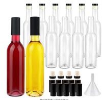 Bouteille d'échantillon d'alcool transparente miniature portable de 50 ml, bouteille de dégustation pour présentation promotionnelle
