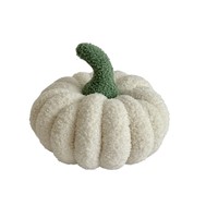 Coussin décoratif en peluche tricotée en forme de citrouille, lavable, en polyester, pour canapé, assise ou décoration d'Halloween et de Noël