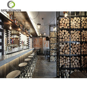 Luxurious Coffee Shop Interior Design Custom Bakery Display Cabinet Coffee Shop Bar Counter <b>with</b> LED Light Cafe Shop Showcase - Product Image 2