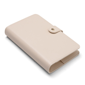 Carnet à feuilles mobiles A5 A6 rechargeable en similicuir avec reliure à anneaux, six anneaux métalliques à logo gaufré, agenda professionnel - Product Image 1