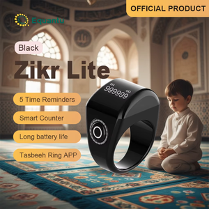 Anillo inteligente Equantu QB702 Pro Zikr con contador Tasbih, pantalla OLED, sincronización Bluetooth, herramienta de oración, regalo islámico, anillo Tasbeeh. - Product Image 1