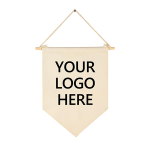 Bất kỳ kích thước bằng gỗ Dowel với pre-tied chuỗi DIY tùy chỉnh bông vải biểu ngữ tường treo trang trí pennant cờ - Product Image 1