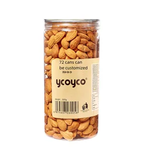 OEM ycoyco 500gram asin almond untuk dijual kering badam almond makanan ringan kacang kernel dalam toples almond grosir kacang