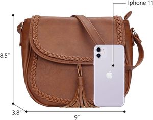 Crossbody Hollow Correa ajustable en relieve Trenza Sillín Crossbody Bolsos Mujeres Monederos Bolsos Reutilizable Compras Tote plegable - Product Image 6