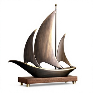 Coffret Cadeau d'Ouverture d'Entreprise Bateau en Bois Fait Main pour Dirigeants et Supérieurs – Décoration Haut de Gamme et Élégante - Product Image 1