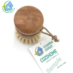 De bambú cepillo para vegetales con mango redondo de fruta natural plato depurador <span class=keywords><strong>Pan</strong></span>/lavabo/ollas/limpio - Product Image 2