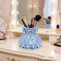 Boîte de rangement de bureau légère en plastique imprimée en 3D, motif robe de princesse Lolita, mignonne, porte-stylo, décoration de maquillage, figurine