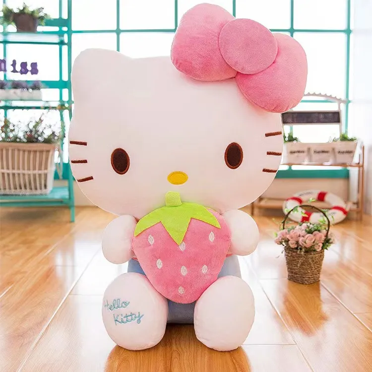 Lucu hello my kitties mainan mewah boneka kucing bantal hadiah ulang tahun anak-anak kartun hellokitties dan teman-teman mainan lembut kain boneka kt kucing