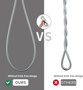 Tuyau de douche flexible en PVC gris argenté avec raccord en laiton pour salle de bain, résistant aux hautes températures, vente en gros - Product Image 3