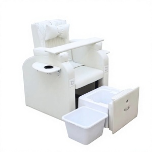 Sillón de Pedicura Moderno y Popular de Cuero Blanco para Salón de Belleza y Spa, Silla Eléctrica de Masaje de Pies, Adecuada para Masajes de Pies en Salones de Belleza - Product Image 1