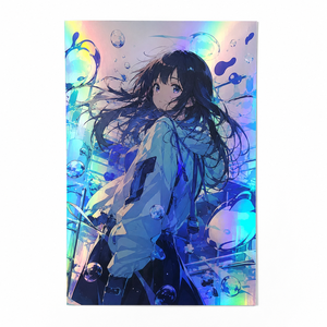 Affiches d'art personnalisées en feuille métallique, impressions holographiques métalliques Anime/<span class=keywords><strong>Manga</strong></span>, illustrations d'exposition, merchandising décoratif mural, affiches Holo Fanart - Product Image 5