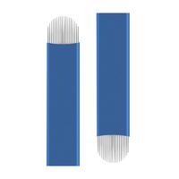 Aiguille de microblading pour sourcils en acier inoxydable bleu 0,20 mm 18 aiguilles pour maquillage permanent et tatouage