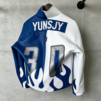 Veste de course en cuir de vache véritable avec broderie personnalisée OEM pour hommes, style streetwear, veste de moto