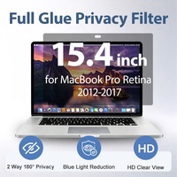 Filter Privasi 22.5 Derajat Anti Mengintip Perekat Penuh Pelindung Layar Anti Cahaya Biru untuk MacBook Pro Retina 15.4" A1286
