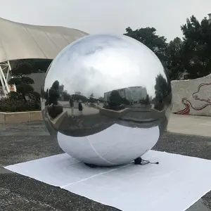 Alta Qualidade Art Show Gigante De Prata PVC Espelho Inflável Base De Bola Para O Palco Do Partido Publicidade Comercial Decoração De Natal